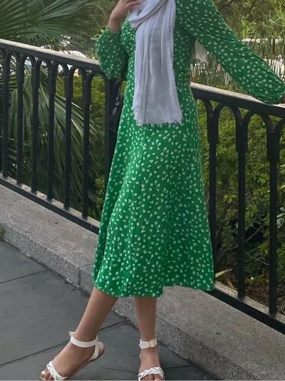 Green Floral Midi Two Piece Set